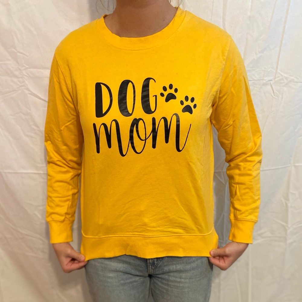 Dog Mom Yellow Crewneck Sweater